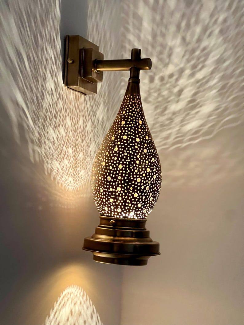 Moroccan Brass Wall Sconce Light