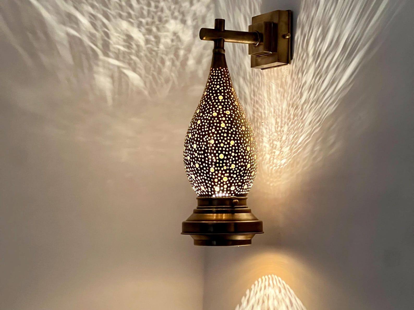 Moroccan Brass Wall Sconce Light