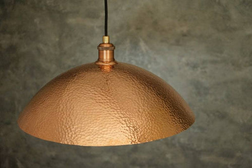 Copper Light Fixture, Hammered Solid Copper Dome Pendant Light, Ceiling Light | Duty-Free