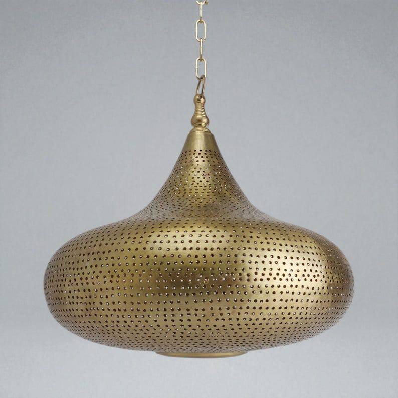 Moroccan brass pendant light